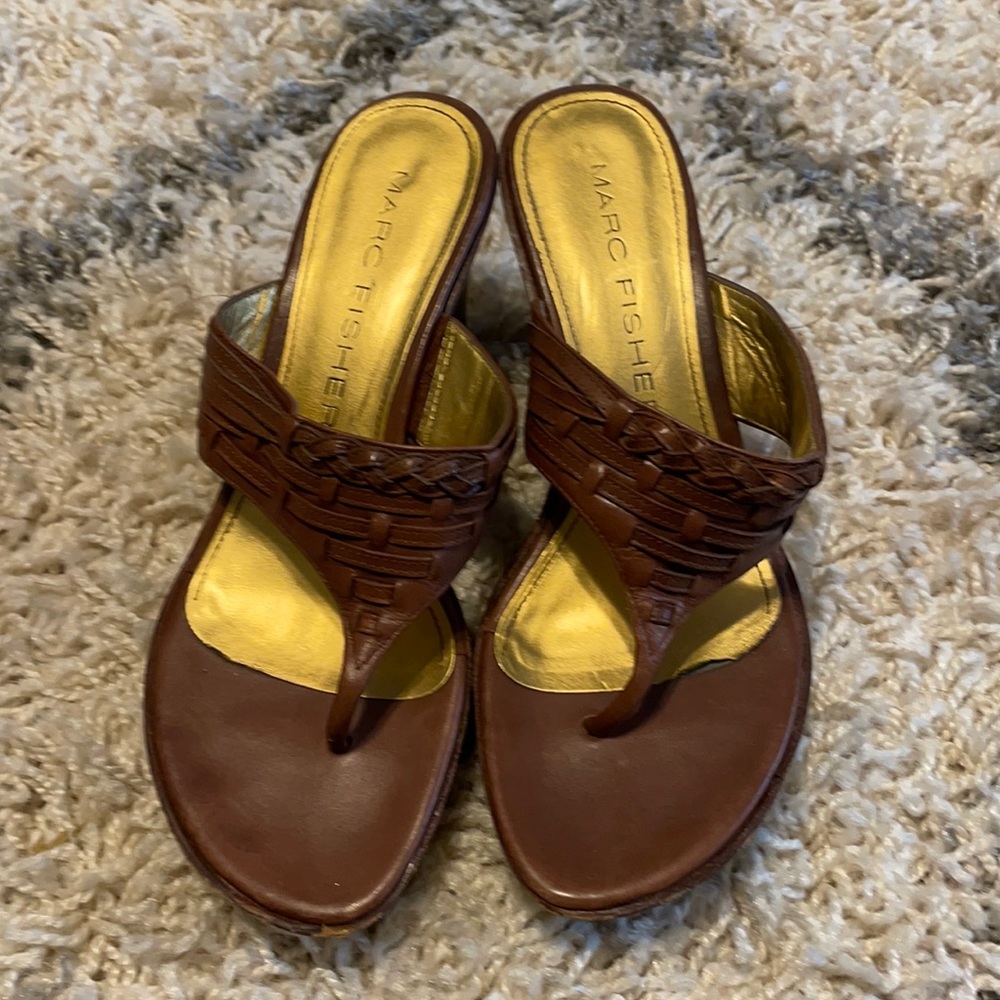 Marc Fisher Brown Sandals - Size 6.5